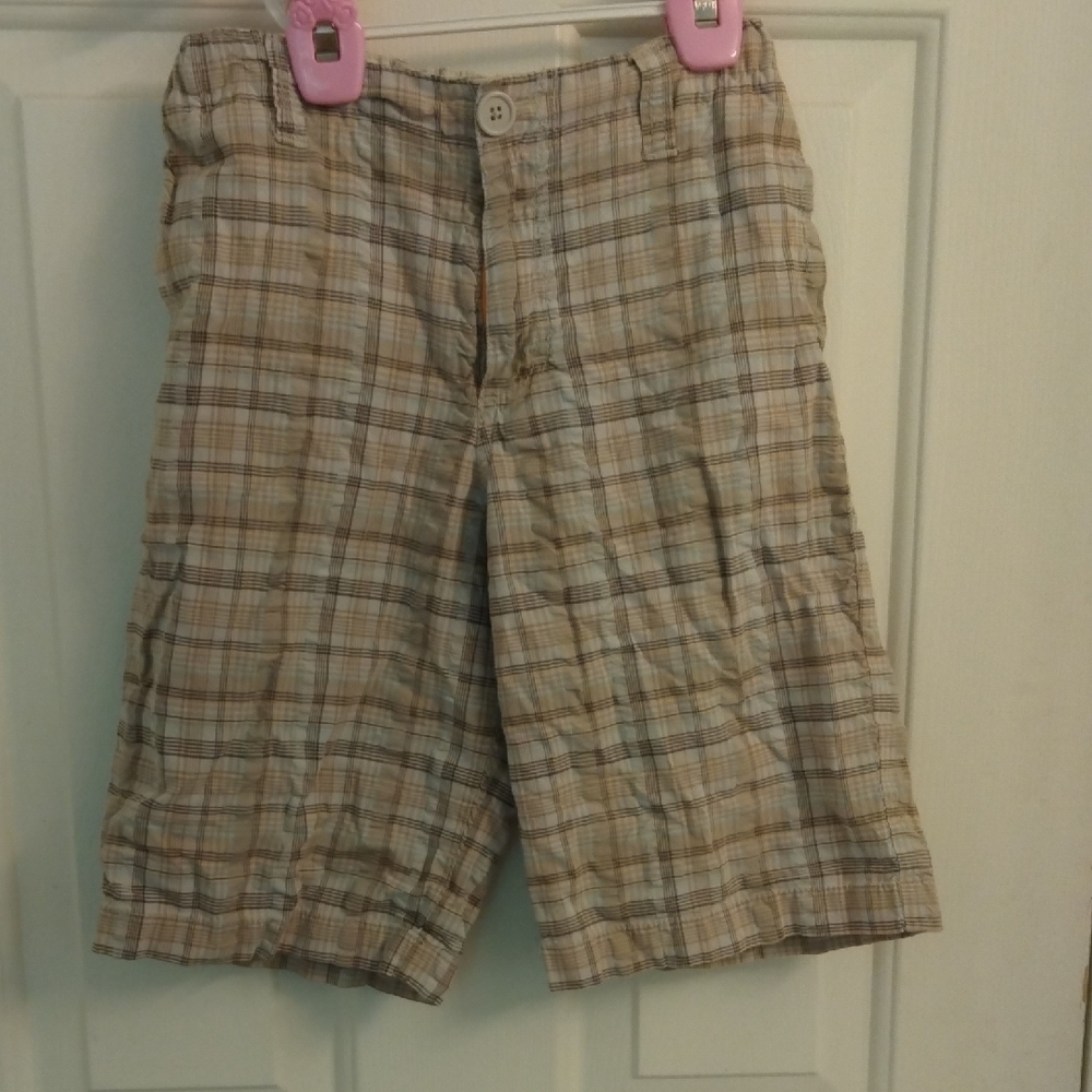 Cherokee Beige and Brown Plaid Bermuda Shorts